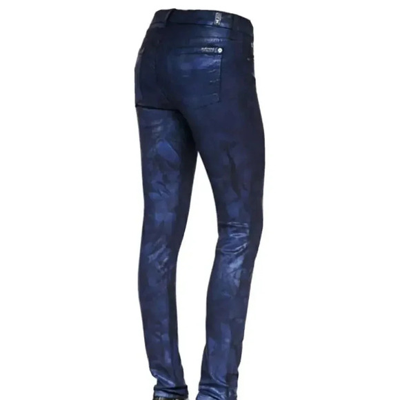 7 FOR ALL MANKIND Coated Crinkled skinny jeans size 26 - Picture 5 of 11